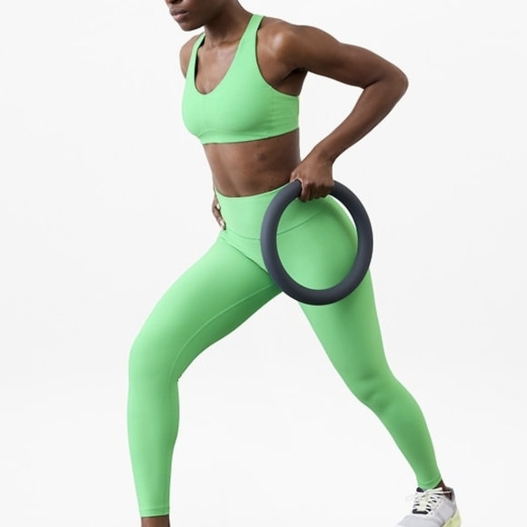 Athleta Green High-Waisted Super Fun Leggings - Picture 3 of 4